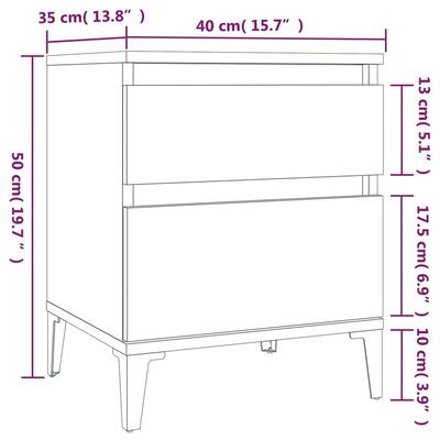 vidaXL Nachttisch Sonoma-Eiche 40x35x50 cm