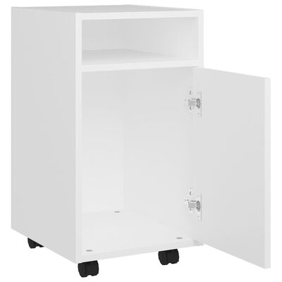 vidaXL Beistellschrank mit Rollen Weiß 33x38x60 cm Holzwerkstoff