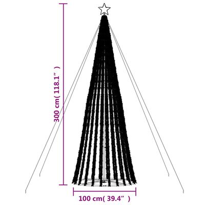 vidaXL Weihnachtsbaum Kegelform 688 LEDs Mehrfarbig 300 cm