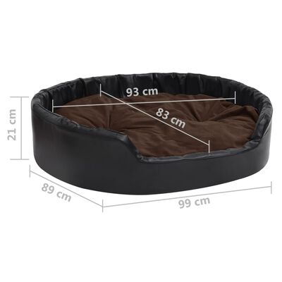 vidaXL Hundebett Schwarz-Braun 99x89x21 cm Plüsch und Kunstleder