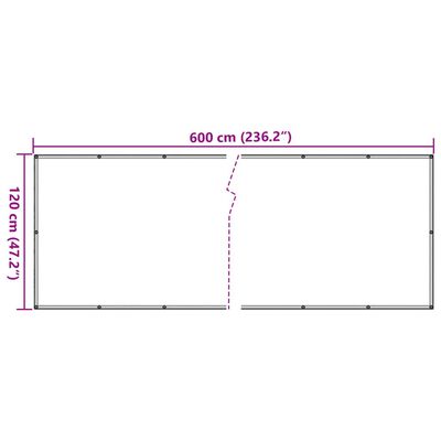 vidaXL Balkon-Sichtschutz Creme 600x120 cm PVC