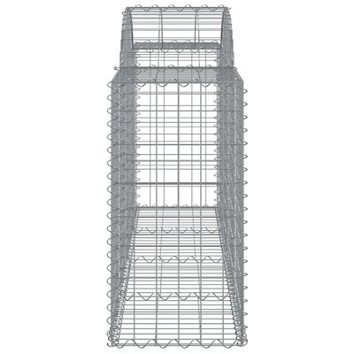 vidaXL Gabionen mit Hochbogen 3 Stk. 200x50x80/100 cm Verzinktes Eisen