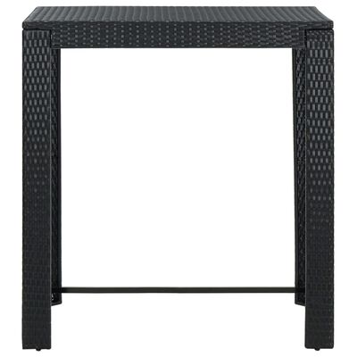 vidaXL 7-tlg. Gartenbar-Set mit Kissen Poly Rattan Schwarz