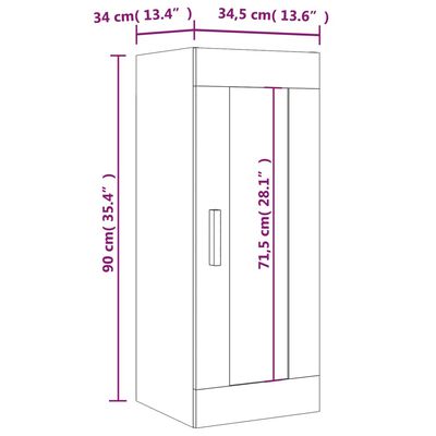 vidaXL Hängeschrank Weiß 34,5x34x90 cm