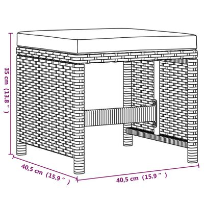 vidaXL 9-tlg. Garten-Essgruppe mit Kissen Poly Rattan Beige