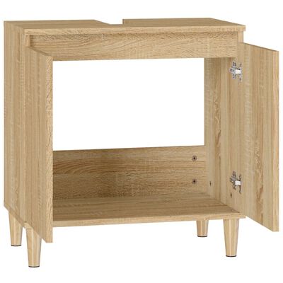 vidaXL Waschbeckenunterschrank Sonoma-Eiche 58x33x60 cm Holzwerkstoff