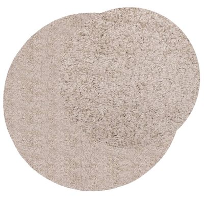 vidaXL Shaggy-Teppich PAMPLONA Hochflor Modern Beige Ø 200 cm