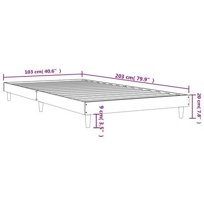 vidaXL Bettgestell ohne Matratze Sonoma-Eiche 100x200 cm Holzwerkstoff