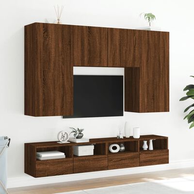 vidaXL TV-Wandschrank Braun Eiche-Optik 80x30x30 cm Holzwerkstoff