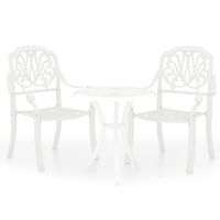 vidaXL 3-tlg. Bistro-Set Aluminiumguss Weiß