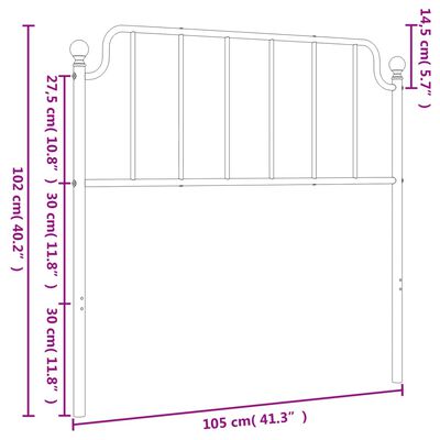 vidaXL Kopfteil Metall Schwarz 100 cm