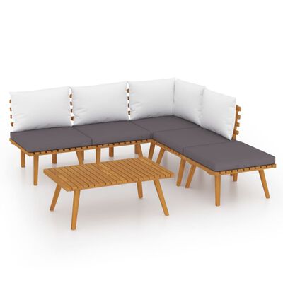 vidaXL 6-tlg. Garten-Lounge-Set mit Kissen Massivholz Akazie