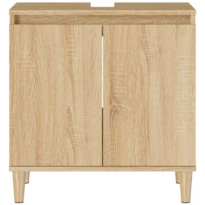 vidaXL Waschbeckenunterschrank Sonoma-Eiche 58x33x60 cm Holzwerkstoff