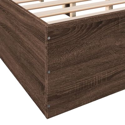 vidaXL Bettgestell Braun Eichen-Optik 120x200 cm Holzwerkstoff