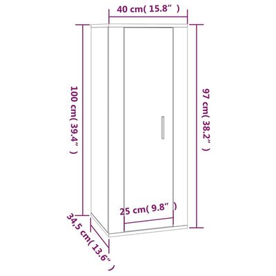 vidaXL 3-tlg. TV-Schrank-Set Hochglanz-Weiß Holzwerkstoff