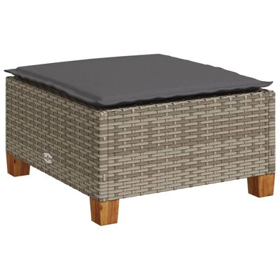 vidaXL 4-tlg. Garten-Sofagarnitur mit Kissen Grau Poly Rattan