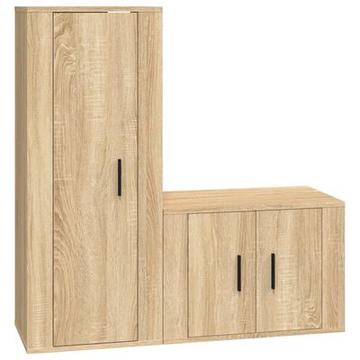 vidaXL 2-tlg. TV-Schrank-Set Sonoma-Eiche Holzwerkstoff