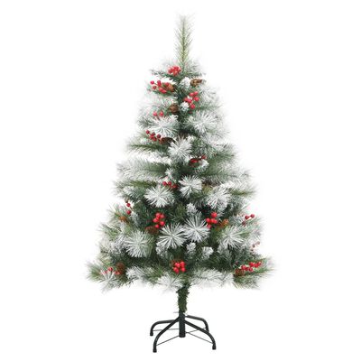 vidaXL Künstlicher Weihnachtsbaum Klappbar mit Zapfen & Beeren 120 cm