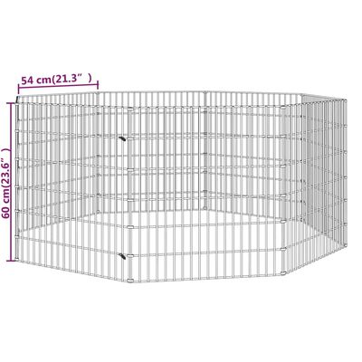 vidaXL Freilaufgehege 8-teilig 54x60 cm Verzinktes Eisen