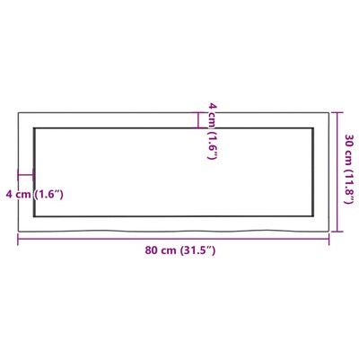 vidaXL Wandregal Dunkelbraun 80x30x(2-4) cm Massivholz Eiche Behandelt