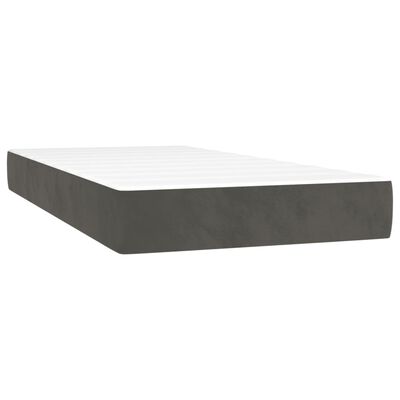 vidaXL Boxspringbett mit Matratze & LED Dunkelgrau 120x190 cm Samt