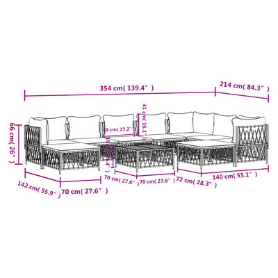 vidaXL 10-tlg. Garten-Lounge-Set mit Kissen Anthrazit Stahl