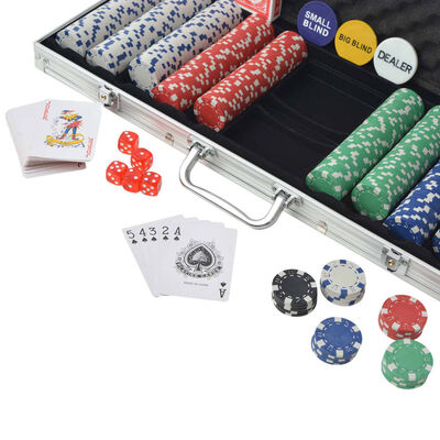 vidaXL Poker Set mit 500 Chips Aluminium