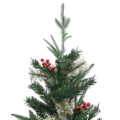 vidaXL Weihnachtsbaum mit Zapfen Grün 120 cm PVC & PE