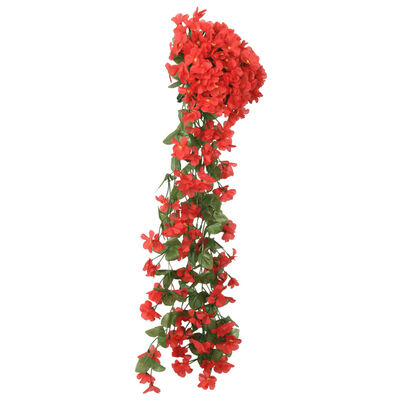 vidaXL Weihnachtskränze Blumen 3 Stk. Rot 85 cm