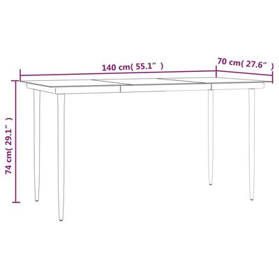 vidaXL 5-tlg. Garten-Essgruppe mit Kissen Schwarz Poly Rattan