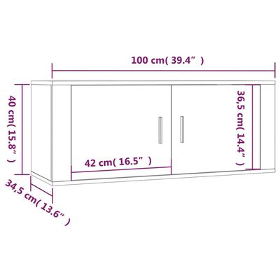 vidaXL 4-tlg. TV-Schrank-Set Grau Sonoma Holzwerkstoff