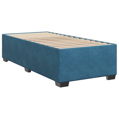 vidaXL Boxspringbett mit Matratze Blau 80x200 cm Samt