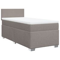 vidaXL Boxspringbett mit Matratze Taupe 100x200 cm Stoff