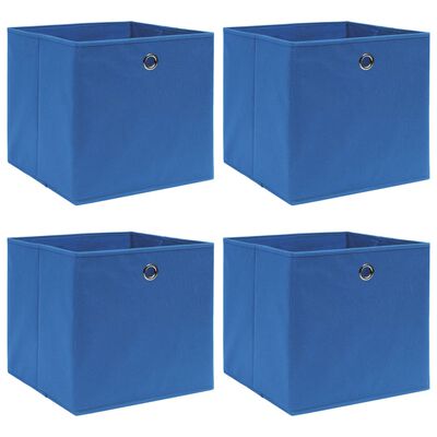 vidaXL Aufbewahrungsboxen 4 Stk. Blau 32x32x32 cm Stoff