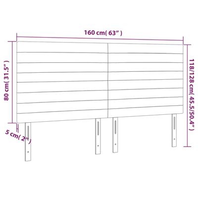 vidaXL Kopfteile 4 Stk. Dunkelblau 80x5x78/88 cm Samt