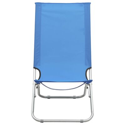 vidaXL Klappbare Strandstühle 2 Stk. Blau Stoff