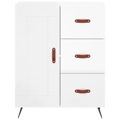 vidaXL Highboard Hochglanz-Weiß 69,5x34x180 cm Holzwerkstoff