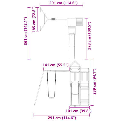 vidaXL Spielturm Imprägniertes Kiefernholz