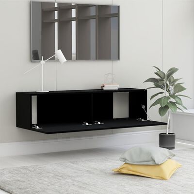 vidaXL TV-Schrank Schwarz 120x30x30 cm Holzwerkstoff