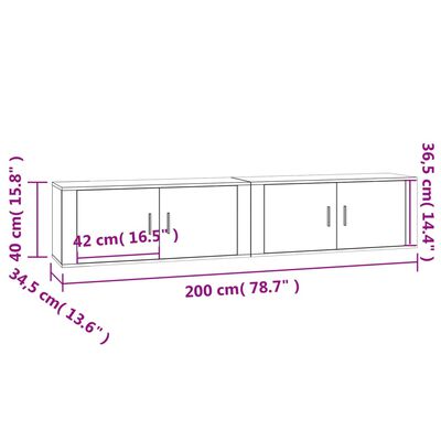 vidaXL TV-Wandschränke 2 Stk. Weiß 100x34,5x40 cm