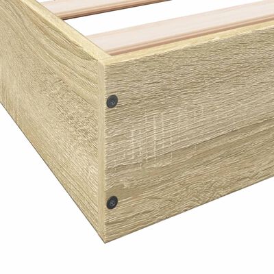 vidaXL Bettgestell ohne Matratze Sonoma-Eiche 100x200 cm Holzwerkstoff