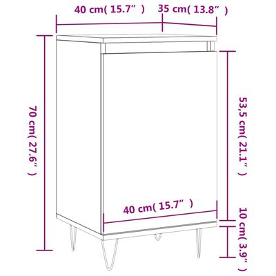 vidaXL Sideboard Braun Eichen-Optik 40x35x70 cm Holzwerkstoff