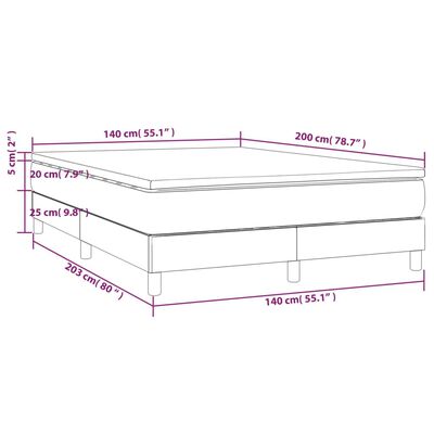 vidaXL Boxspringbett mit Matratze Creme 140x200 cm Stoff