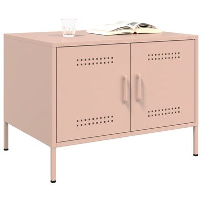 vidaXL Couchtisch Rosa 68x50x50,5 cm Stahl