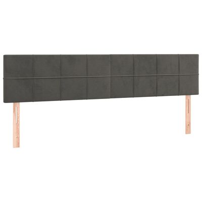 vidaXL Kopfteile 2 Stk. Dunkelgrau 100x5x78/88 cm Samt