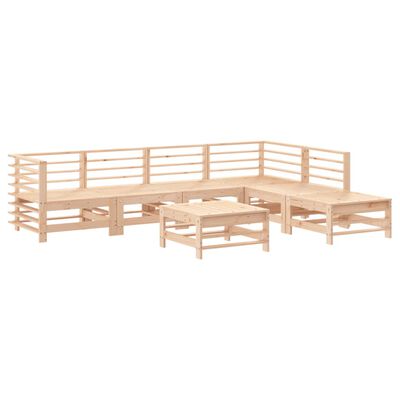 vidaXL 7-tlg. Garten-Lounge-Set mit Kissen Massivholz