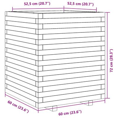 vidaXL Pflanzkübel 60x60x72 cm Kiefernholz Imprägniert