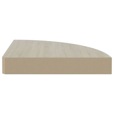 vidaXL Eck-Schweberegal Eichen-Optik und Weiß 25x25x3,8 cm MDF