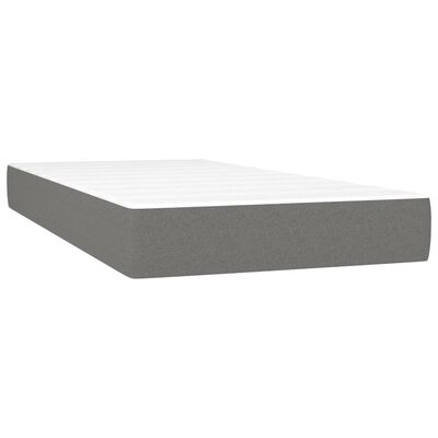 vidaXL Boxspringbett mit Matratze & LED Dunkelgrau 90x190 cm Stoff