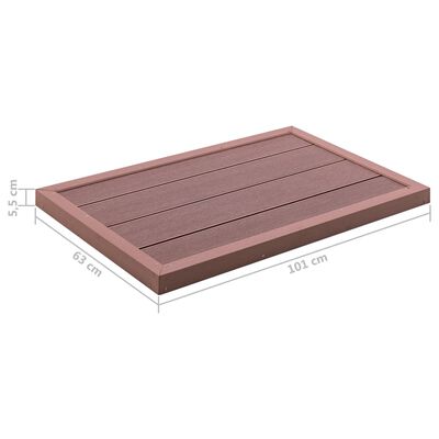 vidaXL Bodenelement für Solardusche Braun 101x63x5,5 cm WPC